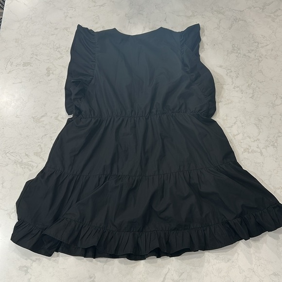 Abercrombie & Fitch Flutter Sleeve Tiered Mini Dress Black XXLT Plus Pockets - Picture 9 of 16